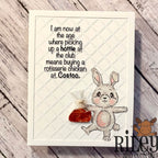 Riley And Company Funny Bones Costco Chicken Clear Stamp rwd-1475 bunny with chicken card