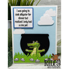 Riley And Company Funny Bones Croc Pot Clear Stamp rwd-1331 clouds