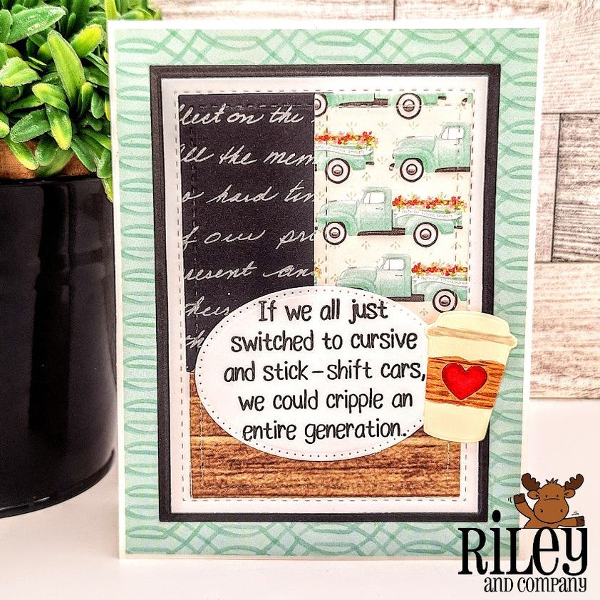 Riley And Company Funny Bones Cursive and Stick-shifts Clear Stamp rwd ...