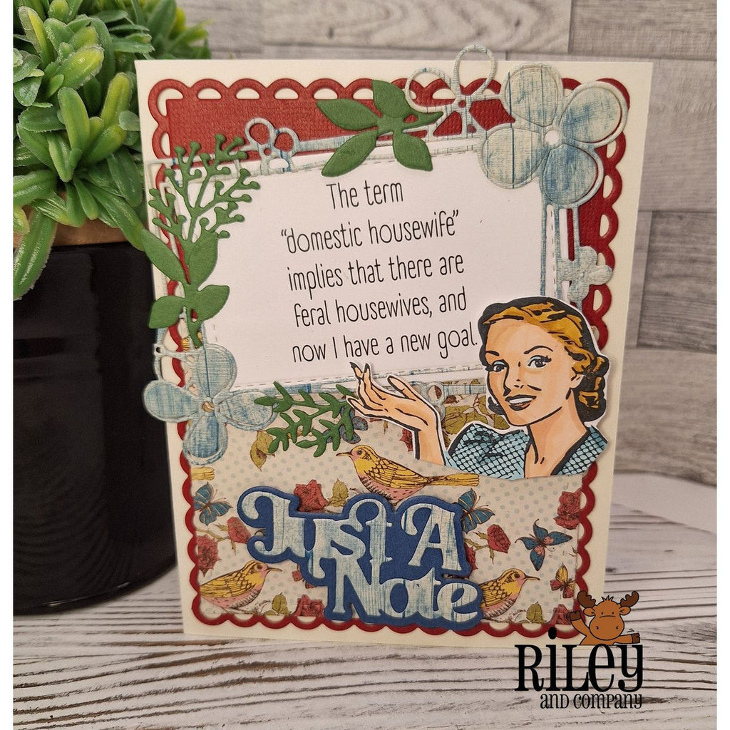 Riley And Company Funny Bones Domestic Housewife Clear Stamp rwd-1381 flowers