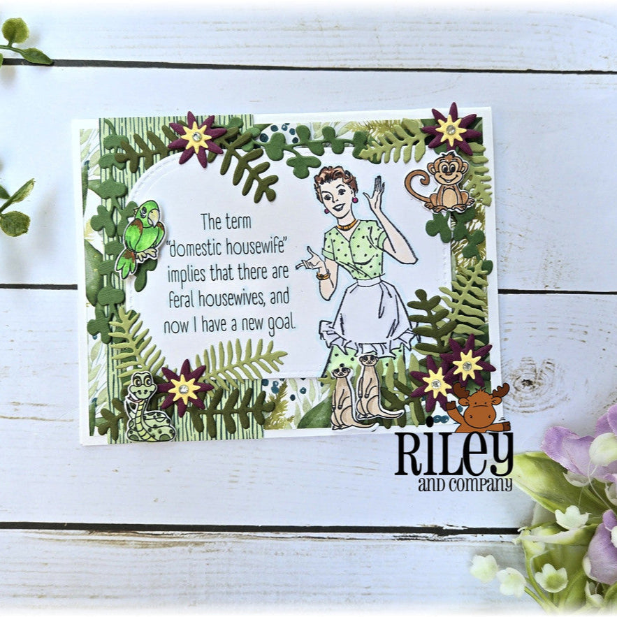 Riley And Company Funny Bones Domestic Housewife Clear Stamp rwd-1381 plants