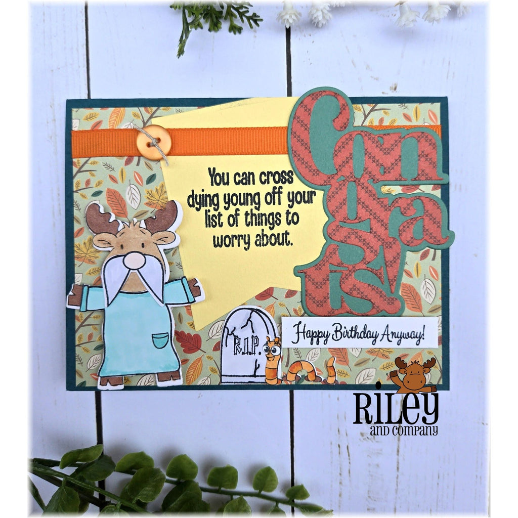 Riley And Company Funny Bones Dying Young Clear Stamp Stamp rwd-1368 congrats