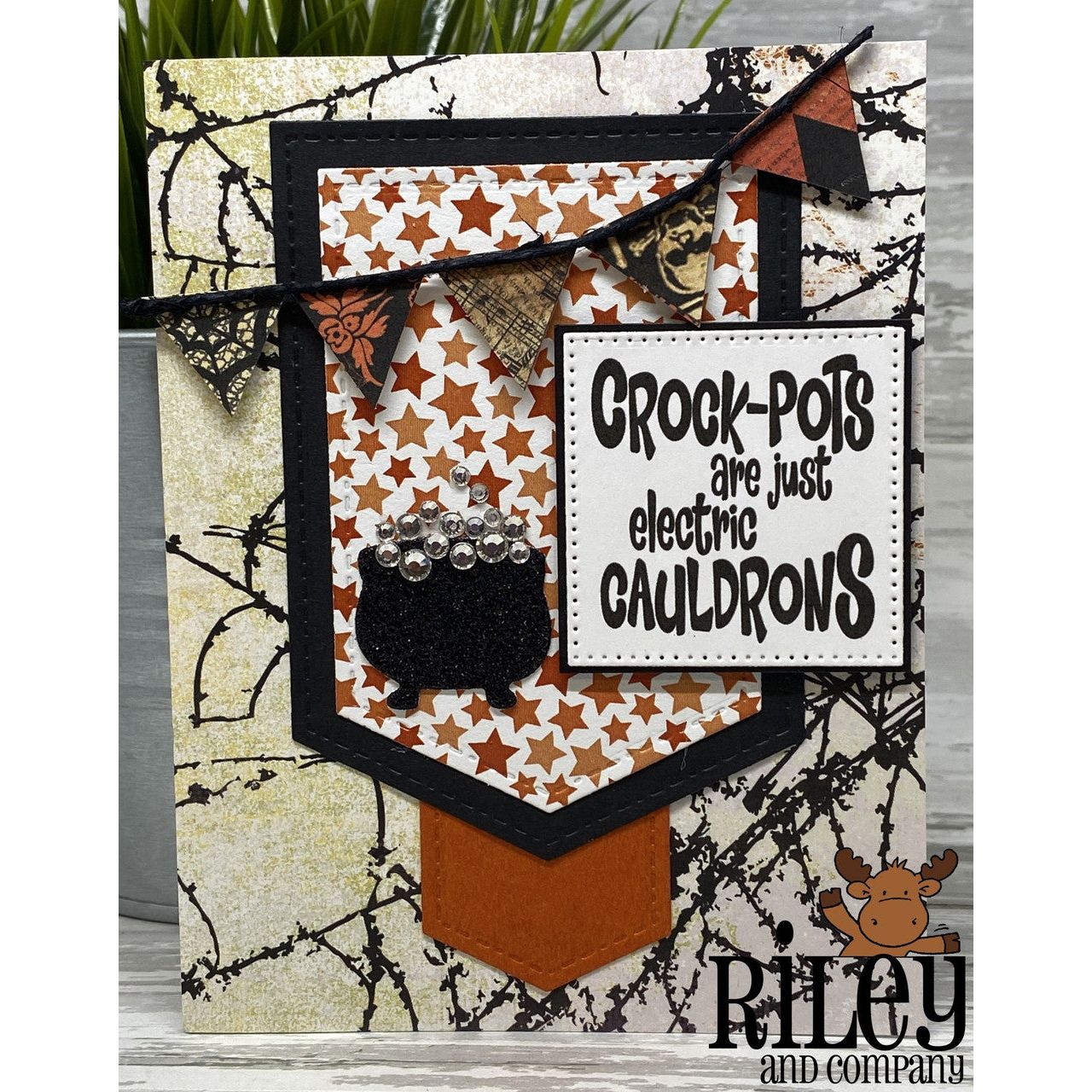 Riley And Company Funny Bones Electric Cauldrons Clear Stamp rwd-1403 banner