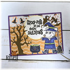 Riley And Company Funny Bones Electric Cauldrons Clear Stamp rwd-1403 owl