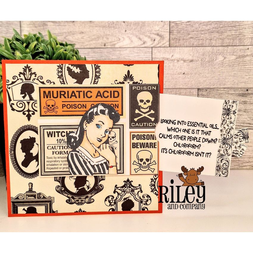 Riley And Company Funny Bones Essential Oil Clear Stamp rwd-1418 poison
