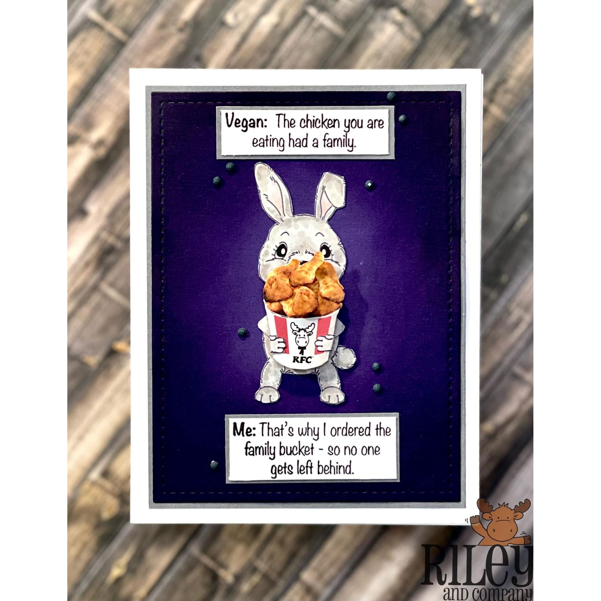 Riley And Company Funny Bones Family Bucket Clear Stamp rwd-1345 bunny