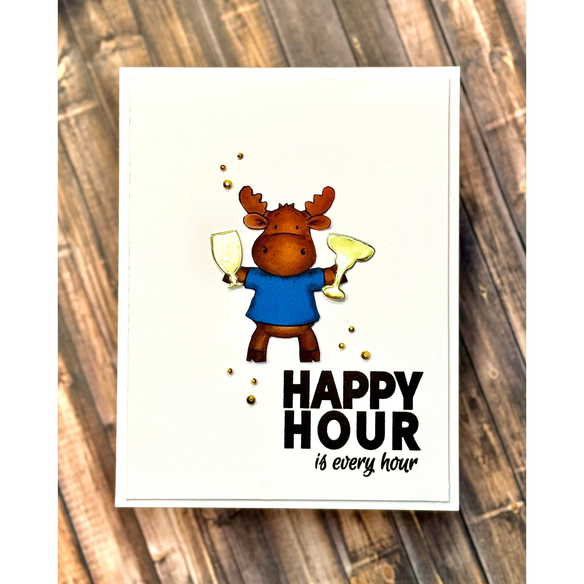 Riley And Company Funny Bones Happy Hour Clear Stamp rwd-1357 bubbles