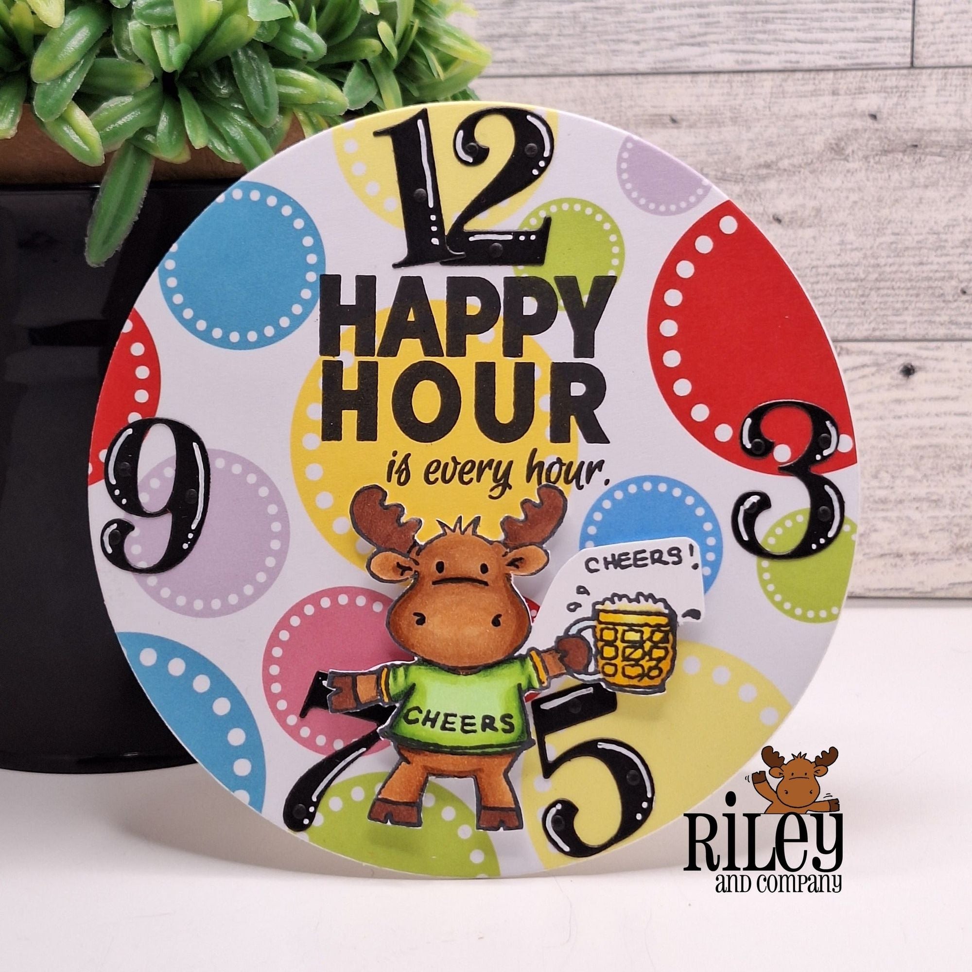 Riley And Company Funny Bones Happy Hour Clear Stamp rwd-1357 cheers