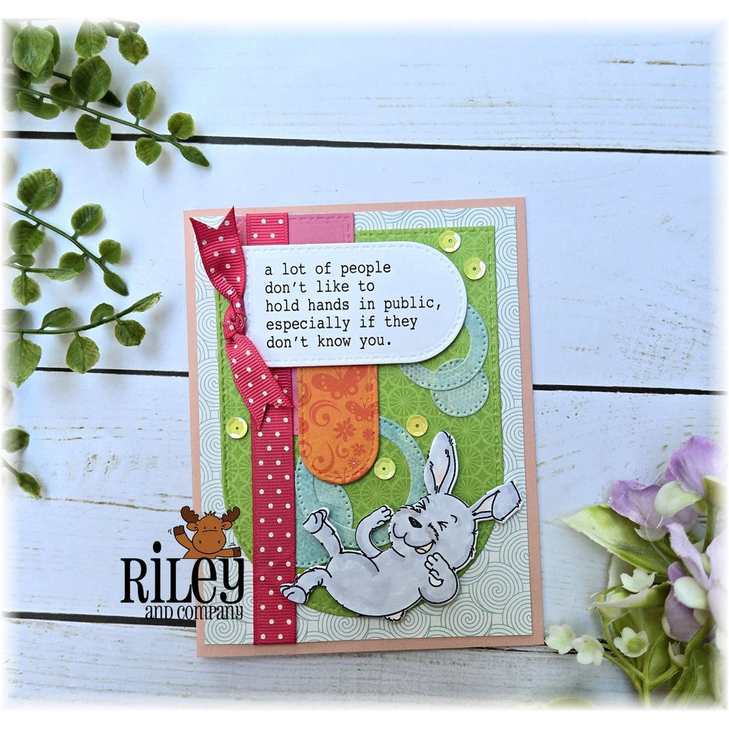 Riley And Company Funny Bones Hold Hands In Public Clear Stamp rwd-1388 rabbit