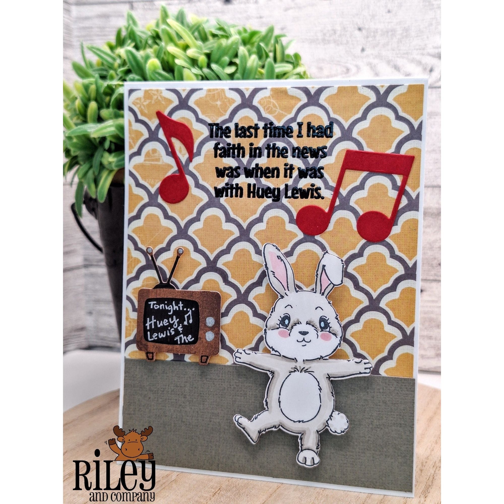 Riley And Company Funny Bones Huey Lewis Clear Stamp rwd-1344 bunny