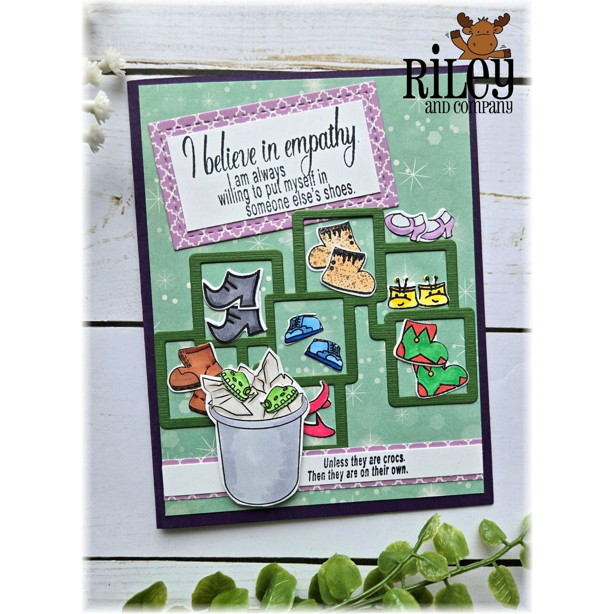 Riley And Company Funny Bones I Believe in Empathy Clear Stamp rwd-1335 shoes