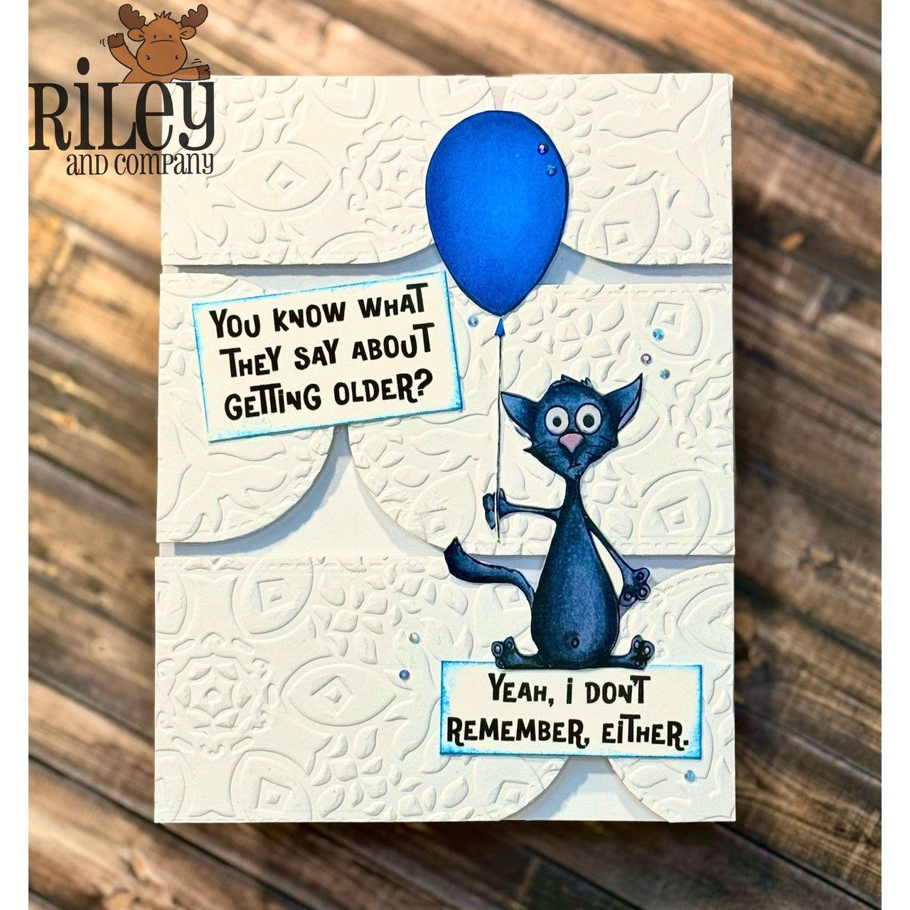 Riley And Company Funny Bones I Don't Remember Either Clear Stamp rwd-1383 balloon
