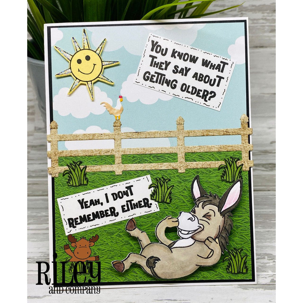 Riley And Company Funny Bones I Don't Remember Either Clear Stamp rwd-1383 sunshine