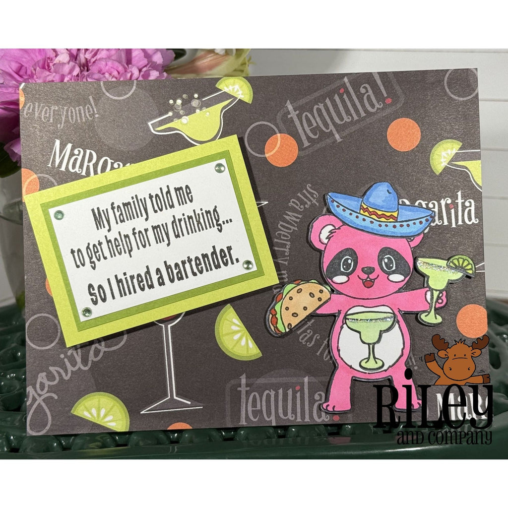 Riley And Company Funny Bones I Hired A Bartender Clear Stamp rwd-1372 tacos