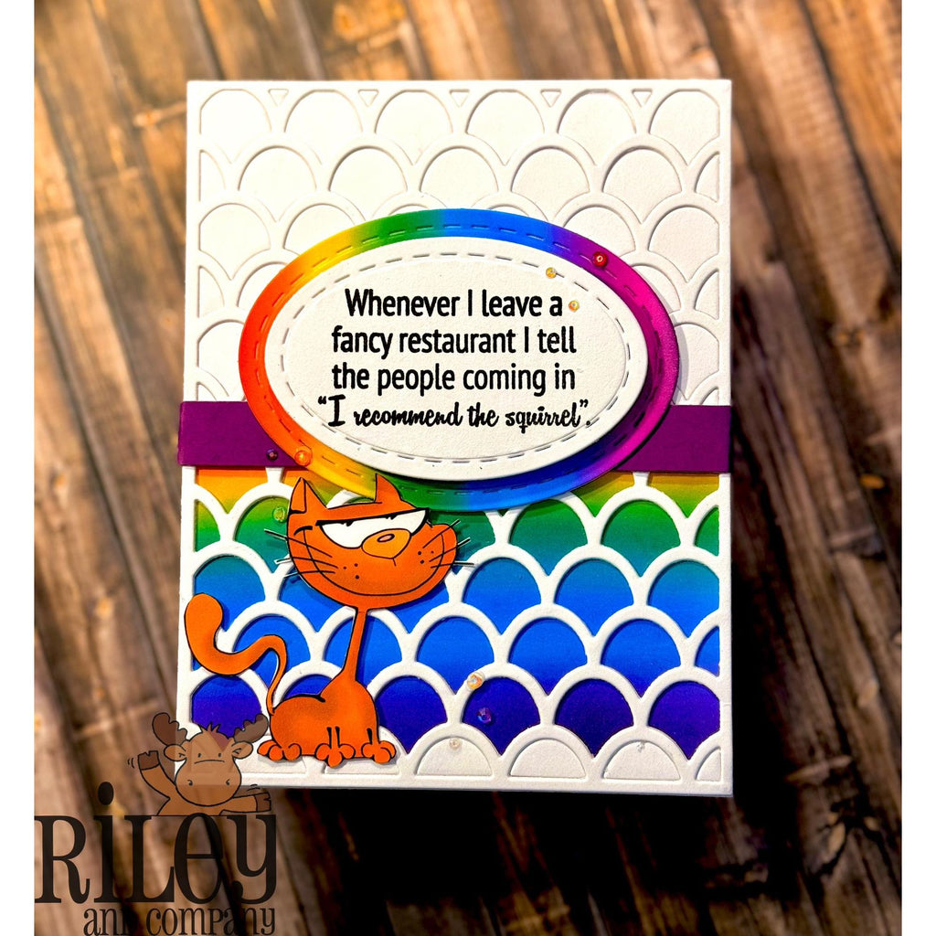 Riley And Company Funny Bones I Recommend the Squirrel Clear Stamp rwd-1373 rainbow
