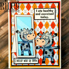 Riley And Company Funny Bones I better wake up skinny Clear Stamp rwd-1423 argyle