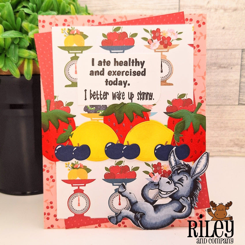 Riley And Company Funny Bones I better wake up skinny Clear Stamp rwd-1423 fruits
