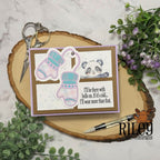 Riley And Company Funny Bones I'll Be There with Bells On Clear Stamp rwd-1338 mittens
