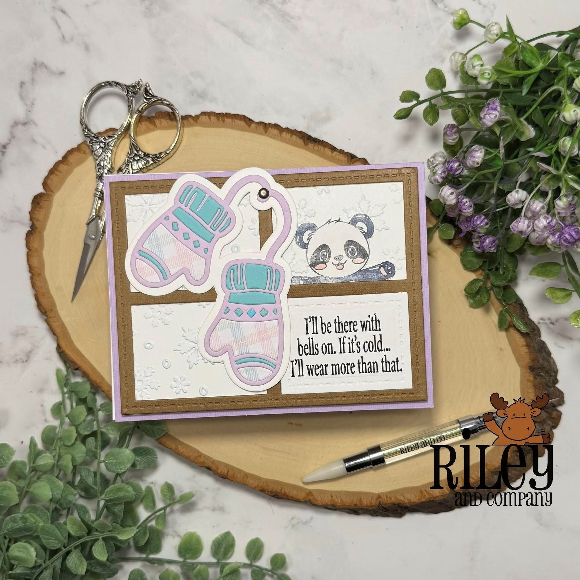 Riley And Company Funny Bones I'll Be There with Bells On Clear Stamp rwd-1338 mittens
