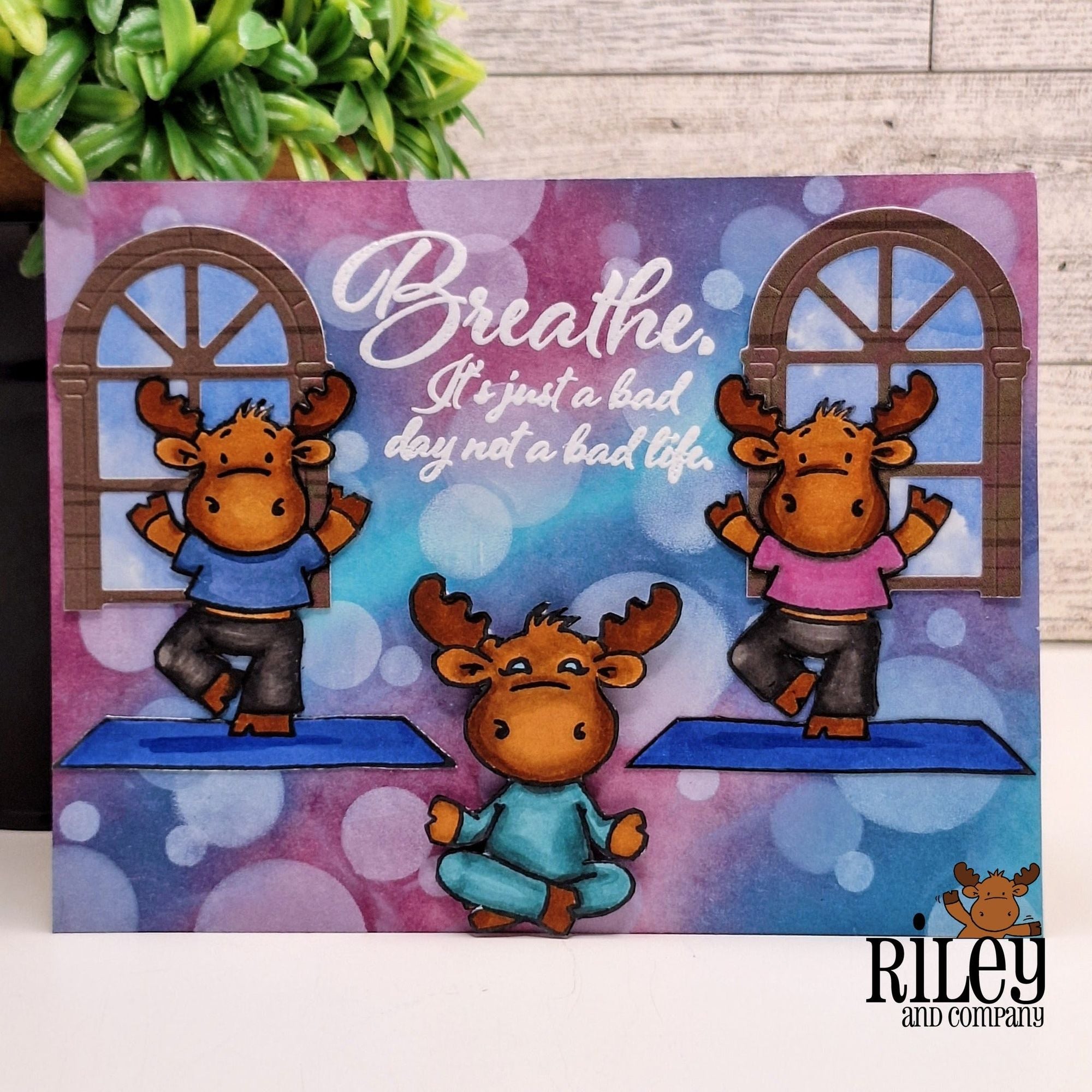 Riley And Company Funny Bones It's Just A Bad Day Clear Stamp rwd-1379 yoga