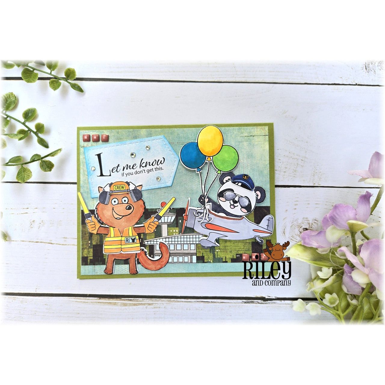 Riley And Company Funny Bones Let Me Know Clear Stamp rwd-1386 balloons