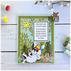 Riley And Company Funny Bones Libraries are Good Clear Stamp rwd-1481 bunny in a hat card