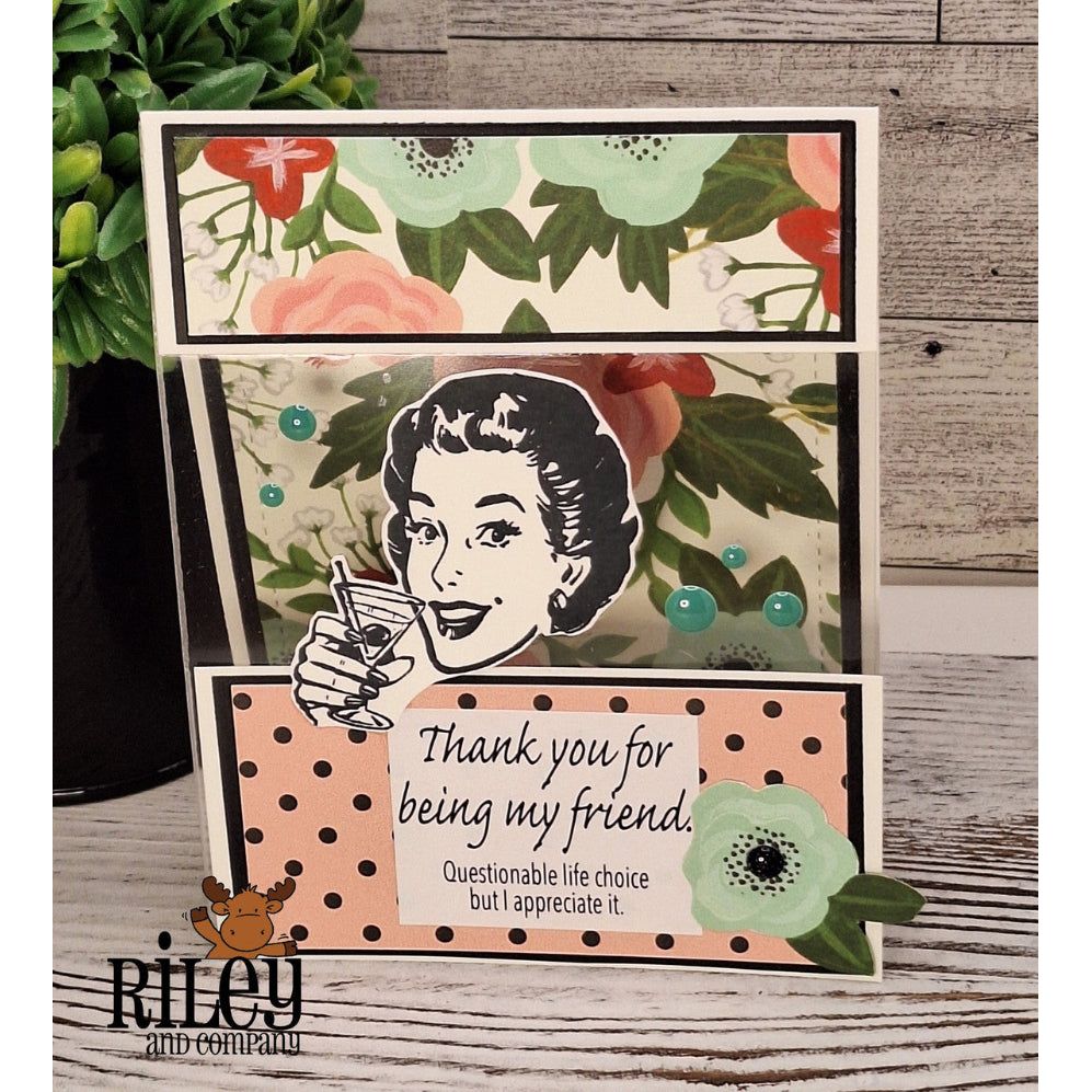 Riley And Company Funny Bones Life Choices Clear Stamp rwd-1412 drinks