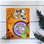 Riley And Company Funny Bones Life Is Better In A Pointy Hat Clear Stamp rwd-1400 spiders