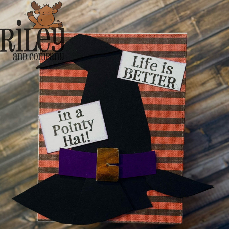 Riley And Company Funny Bones Life Is Better In A Pointy Hat Clear Stamp rwd-1400 stripes