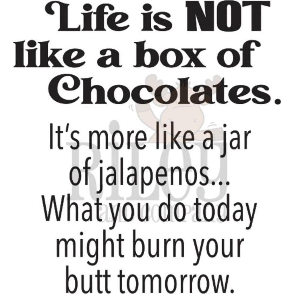 Riley And Company Funny Bones Life is Not a Box of Chocolates Clear Stamp rwd-1305