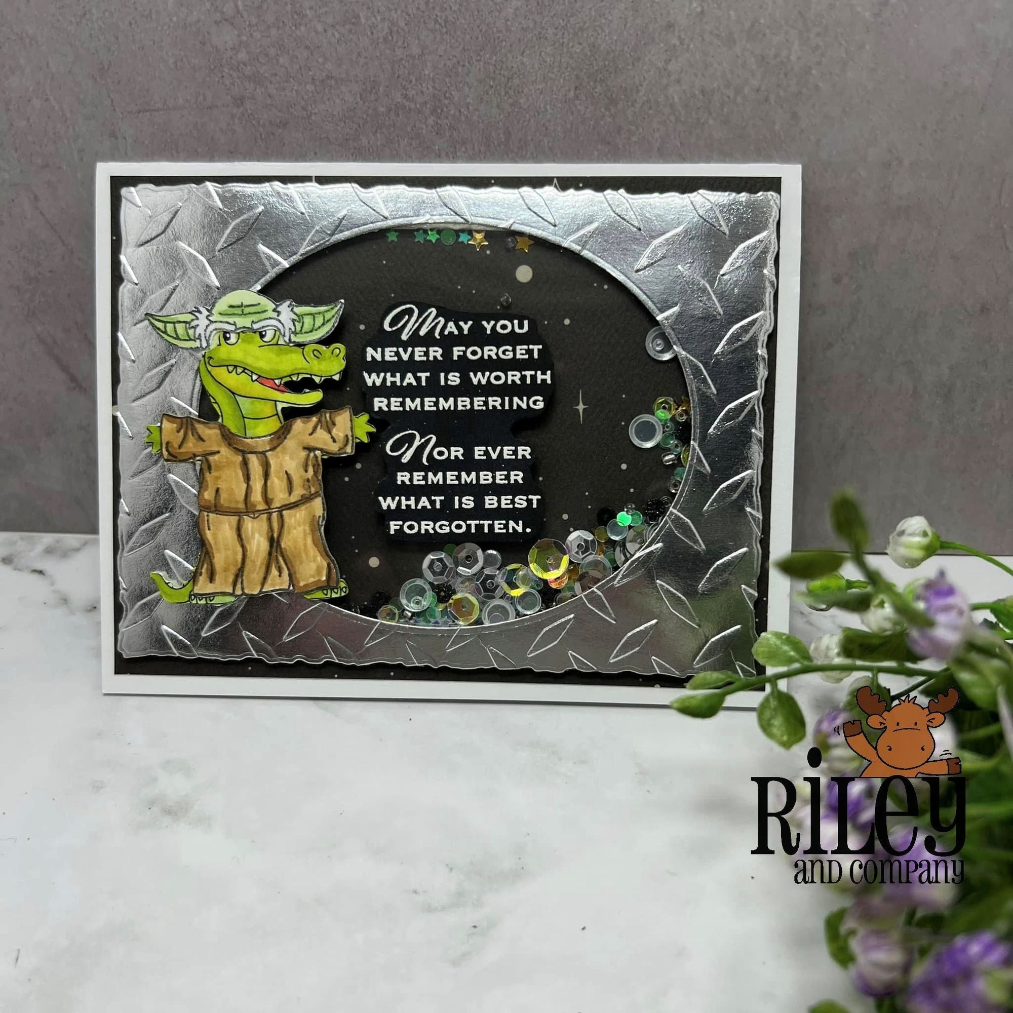 Riley And Company Funny Bones May You Never Forget Clear Stamp rwd-1340 shaker card