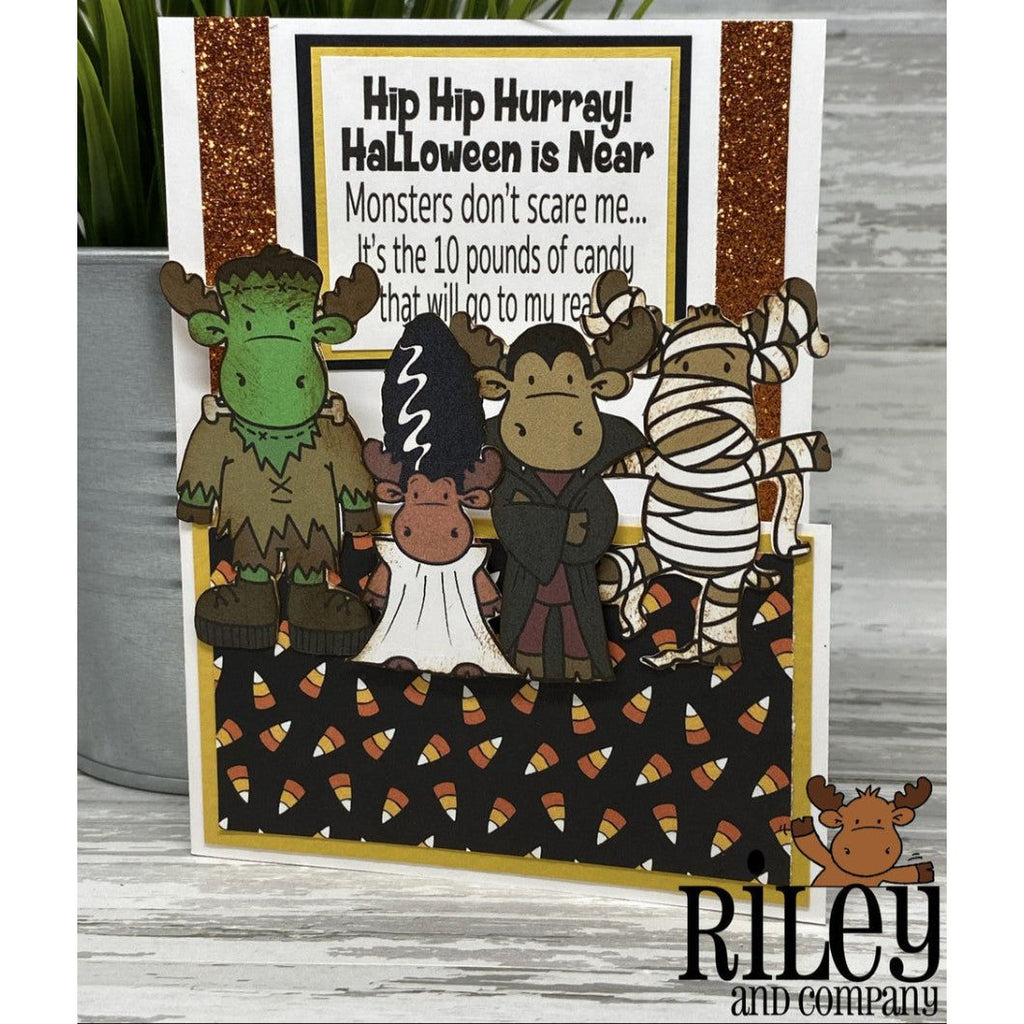 Riley And Company Funny Bones Monsters Don't Scare Me Clear Stamp rwd-1385 halloween