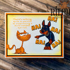 Riley And Company Funny Bones Much-needed Eye Roll Clear Stamp rwd-1451 funny cat