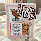 Riley And Company Funny Bones My Bathroom Scale Clear Stamp rwd-1485 roses background hugs card
