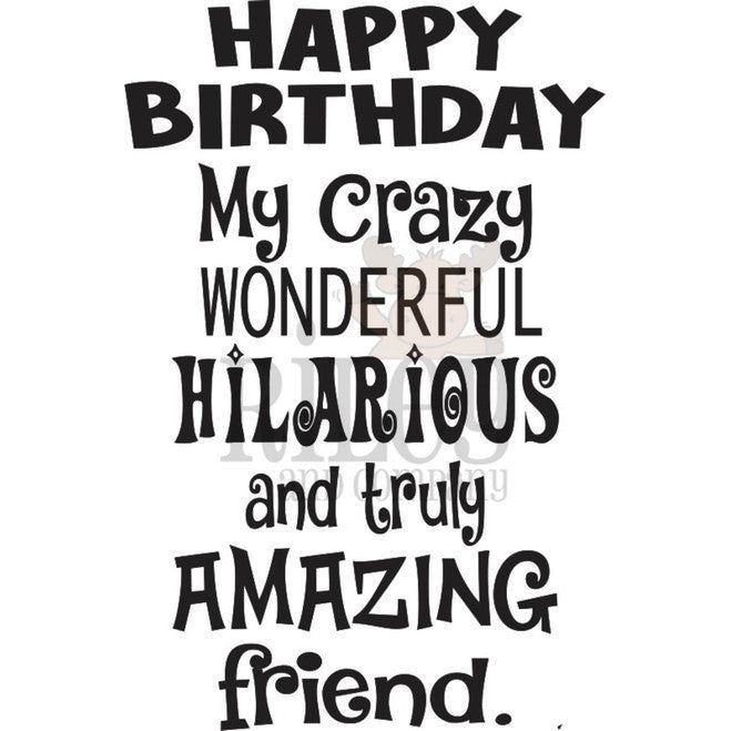 Riley And Company Funny Bones My Crazy Friend Clear Stamp rwd-1310