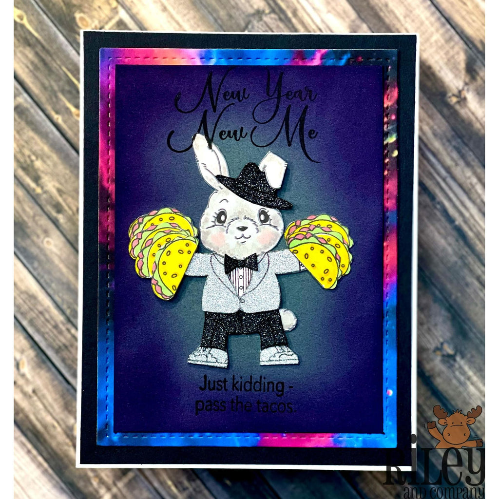 Riley And Company Funny Bones New Year New Me Clear Stamp rwd-1347 bunny