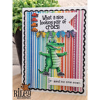 Riley And Company Funny Bones Nice Pair of Crocs Clear Stamp rwd-1334 rainbow