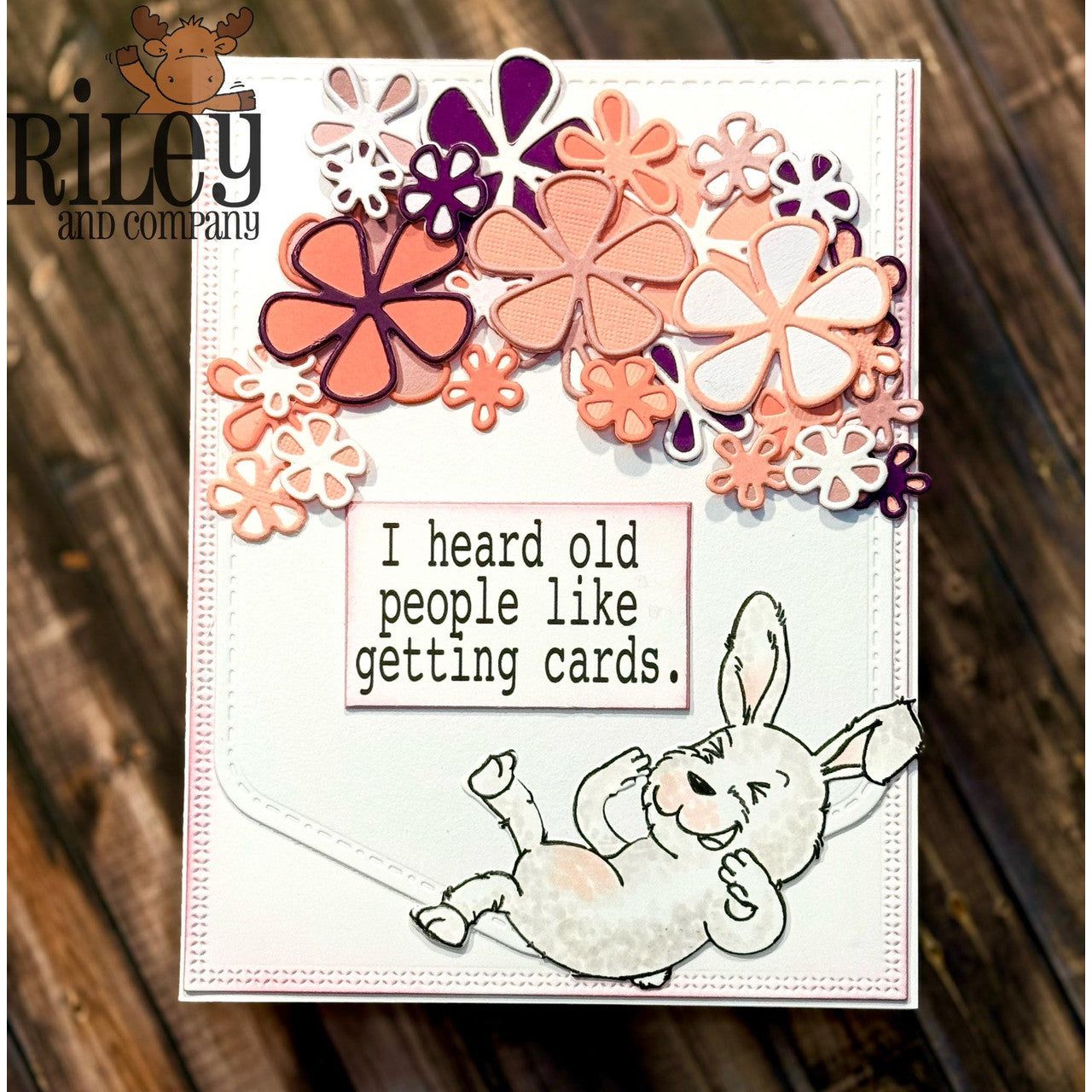 Riley And Company Funny Bones Old People like Getting Cards Clear Stamp rwd-1382 flowers
