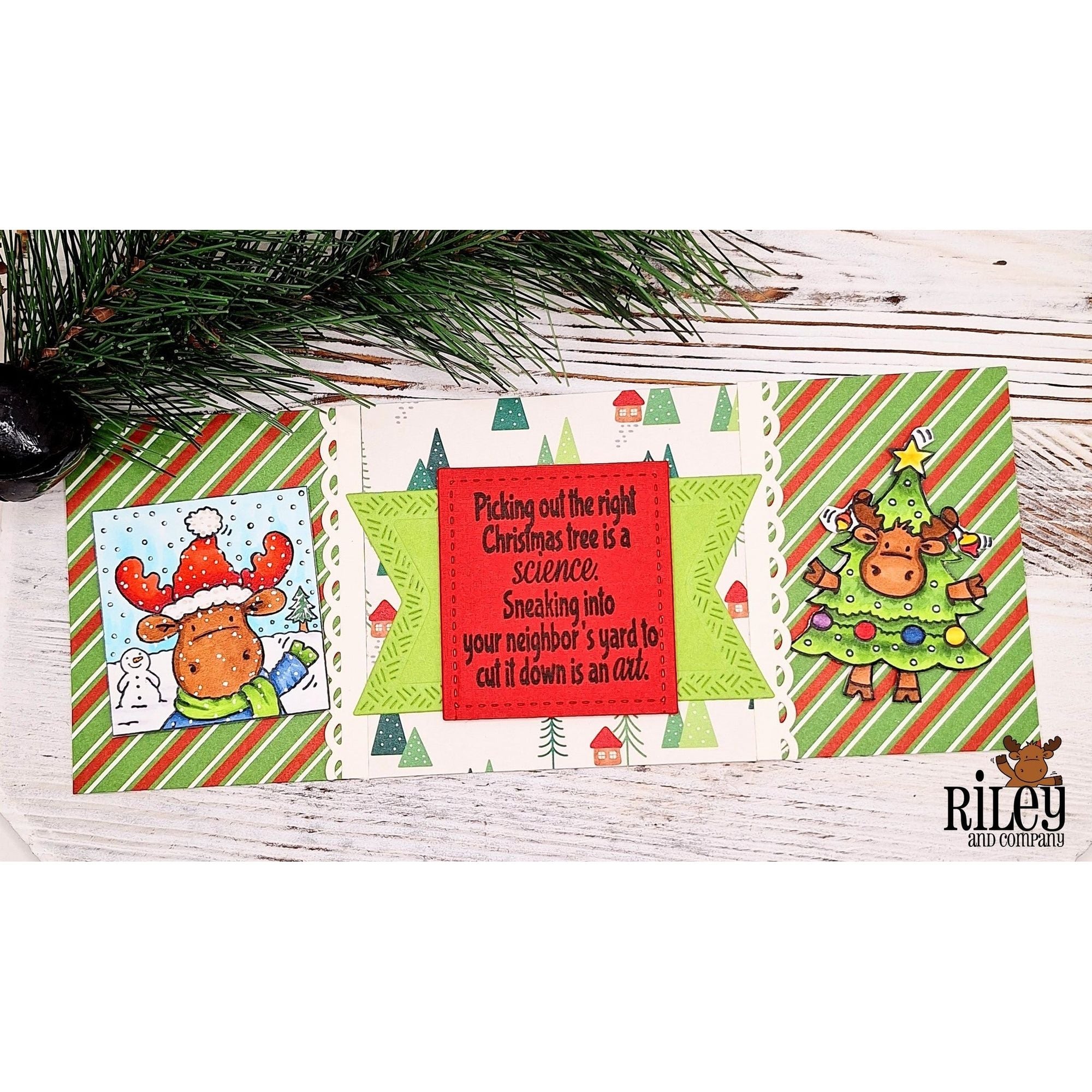 Riley And Company Funny Bones Picking Out The Right Tree Clear Stamp rwd-1311 ornaments