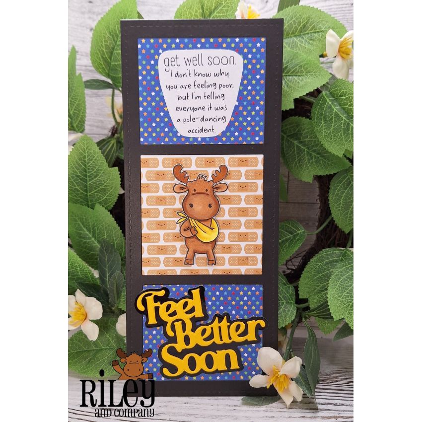 Riley And Company Funny Bones Pole-Dancing Accident Clear Stamp rwd-1413 bandages