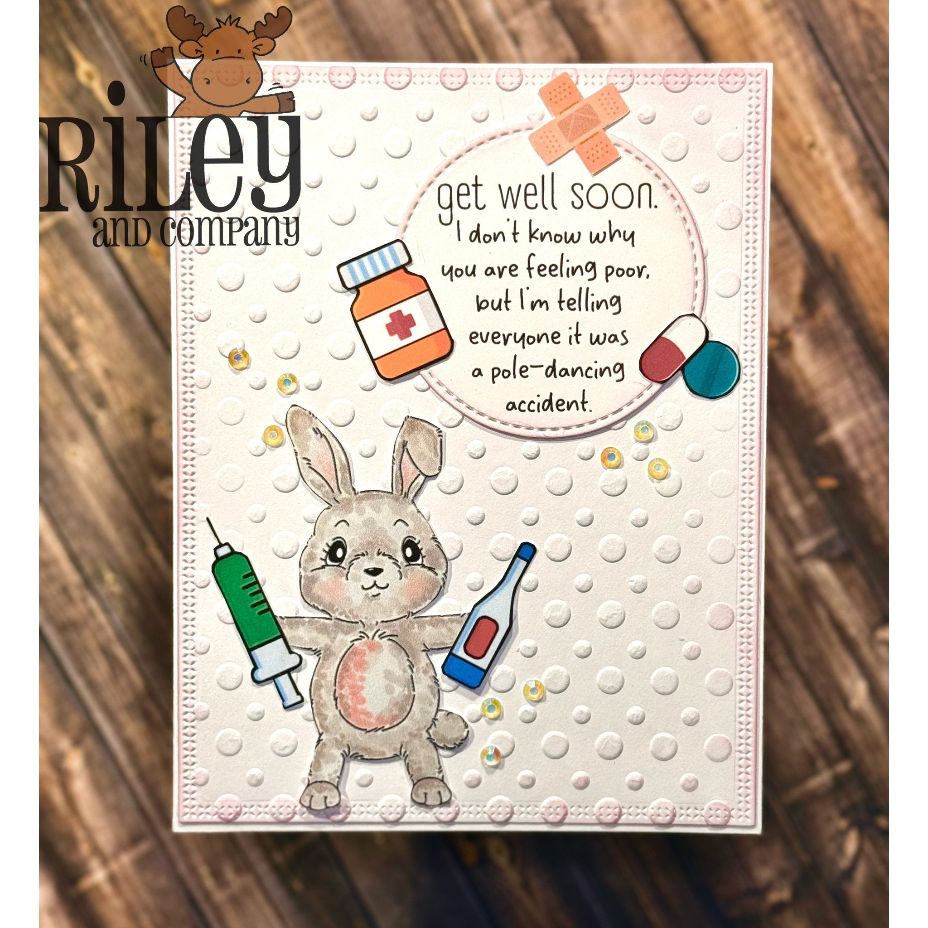 Riley And Company Funny Bones Pole-Dancing Accident Clear Stamp rwd-1413 medicine
