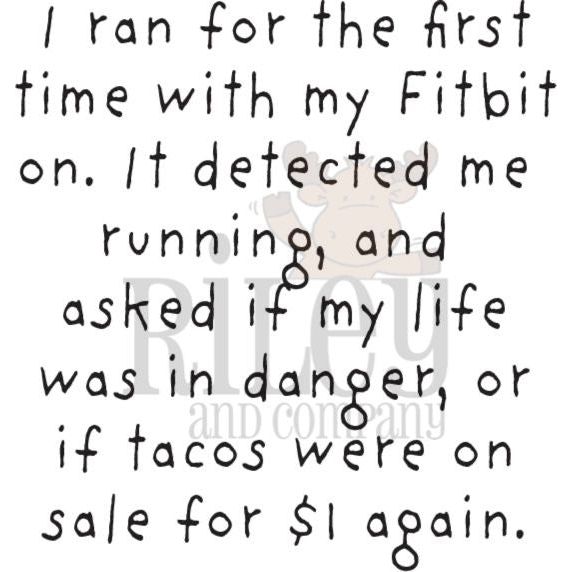 Riley And Company Funny Bones Running With My Fitbit Clear Stamp rwd-1349