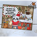 Riley And Company Funny Bones Secret Santa Clear Stamp rwd-1406 lights