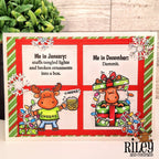 Riley And Company Funny Bones Tangled Light Delimma Clear Stamp rwd-1428 stripes