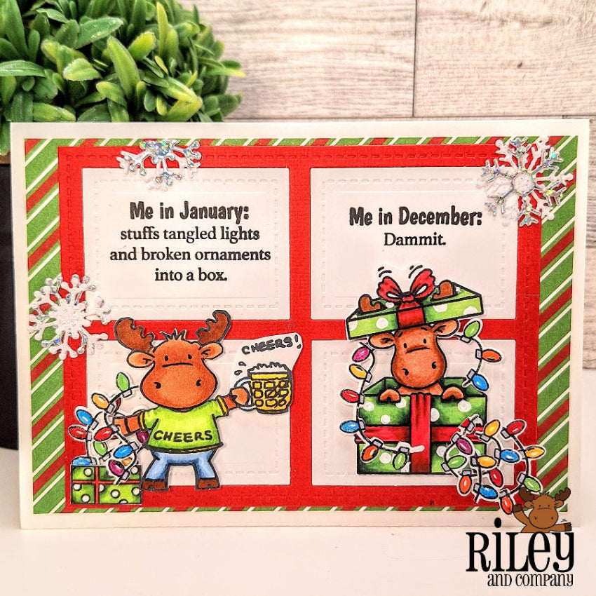 Riley And Company Funny Bones Tangled Light Delimma Clear Stamp rwd-1428 stripes
