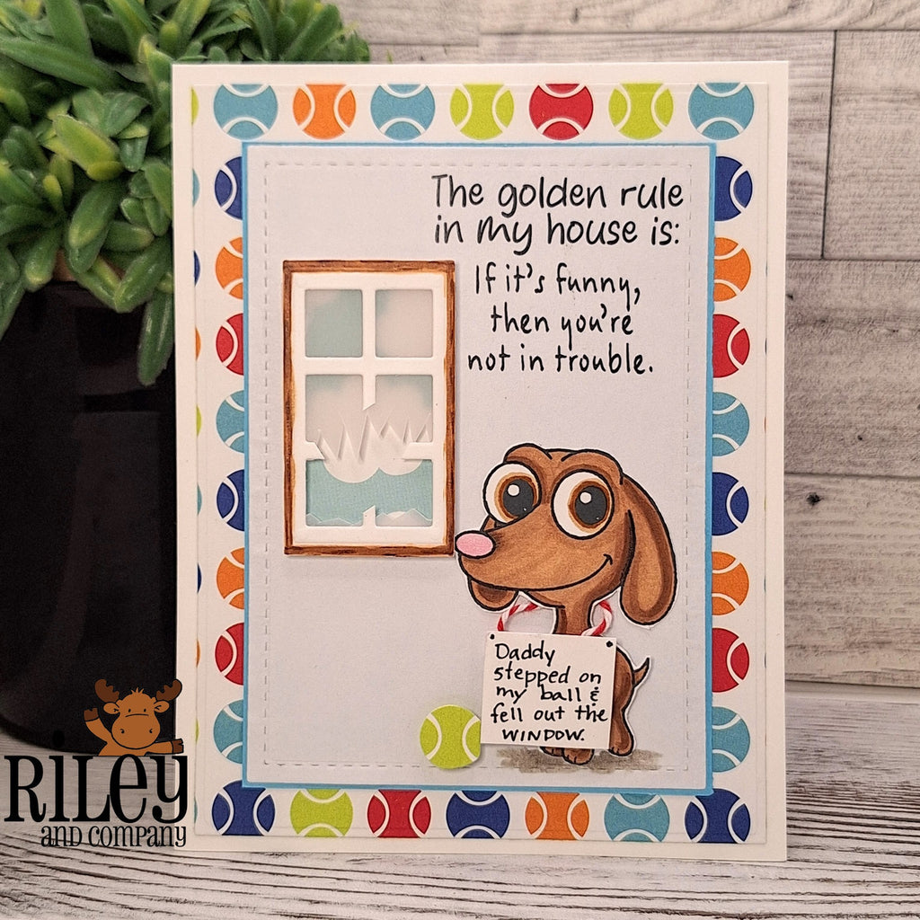 Riley And Company Funny Bones The Golden Rule Clear Stamp rwd-1411 dog
