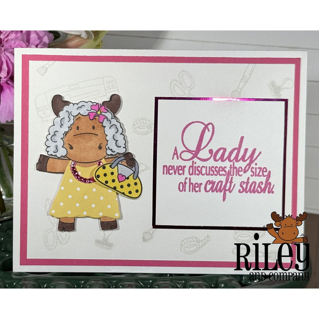 Riley And Company Funny Bones The Size Of My Craft Stash Clear Stamp rwd-1374 purse