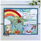 Riley And Company Funny Bones The Slowest Swimmer Clear Stamp rwd-1476 rainbow palm tree card