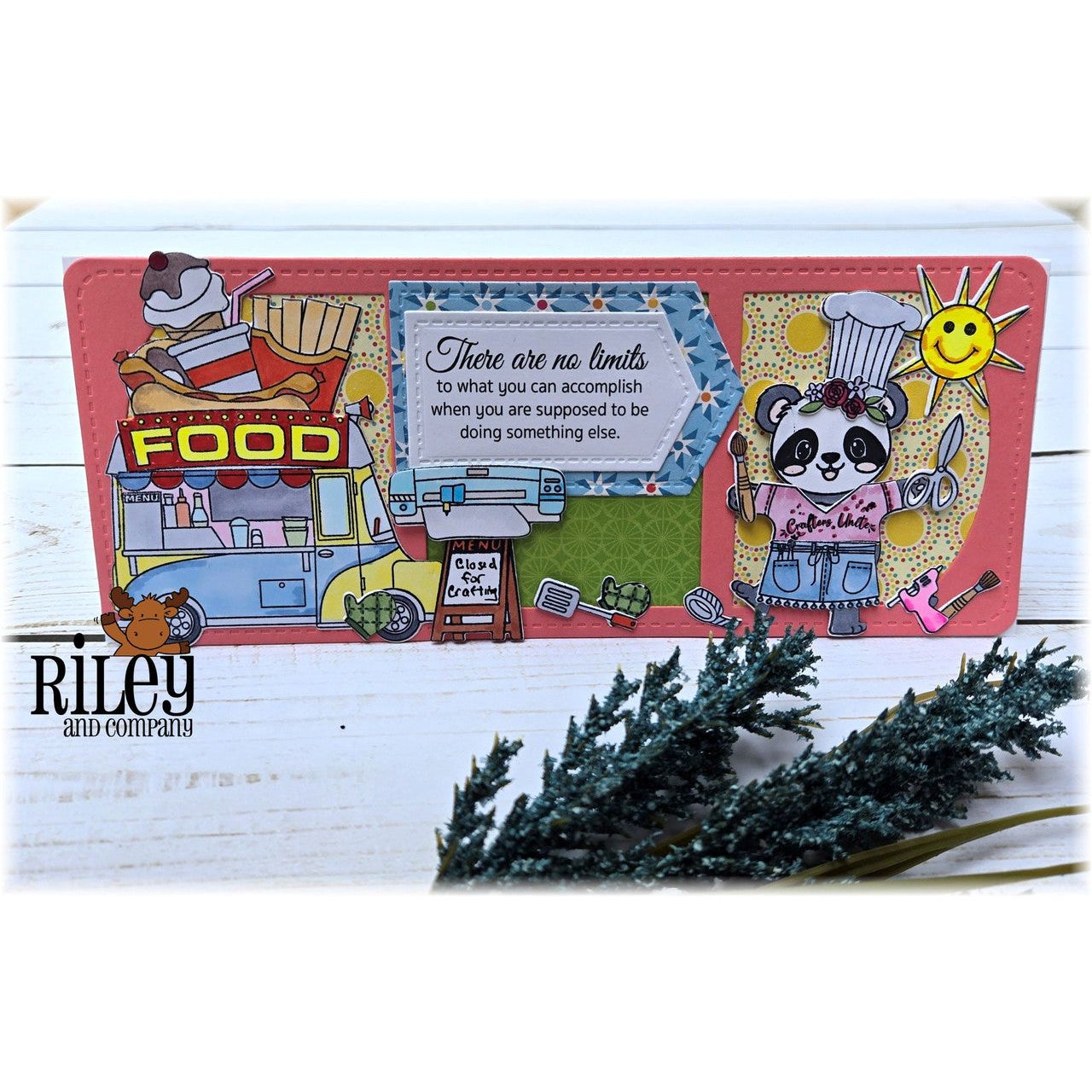 Riley And Company Funny Bones There Are No Limits Clear Stamp rwd-1410 food
