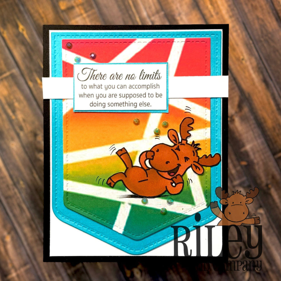 Riley And Company Funny Bones There Are No Limits Clear Stamp rwd-1410 pocket